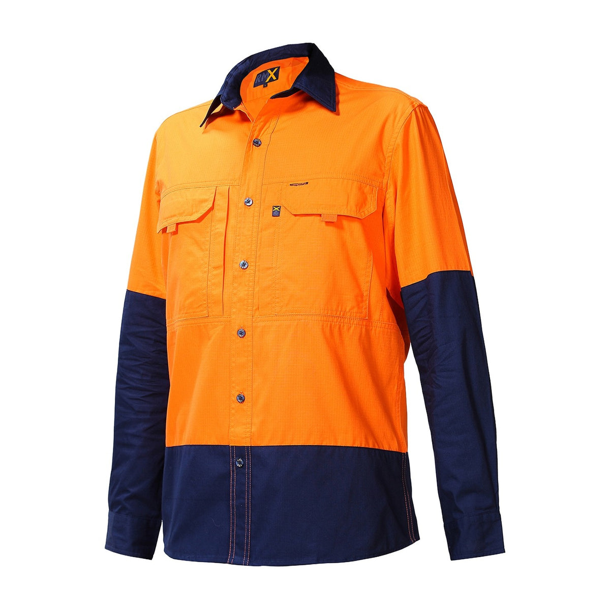 RMX Flexible Fit Utility Shirts, Two Tone RMX003 in Orange/Navy