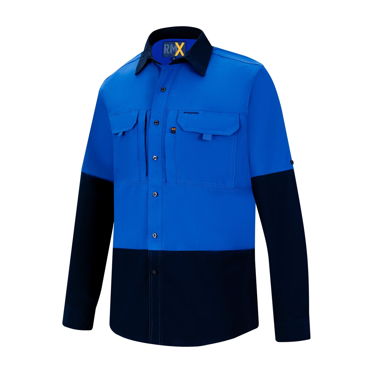 RMX Light Weight Ripstop Shirt, Two Tone RMX020 in Cobalt Blue/Navy