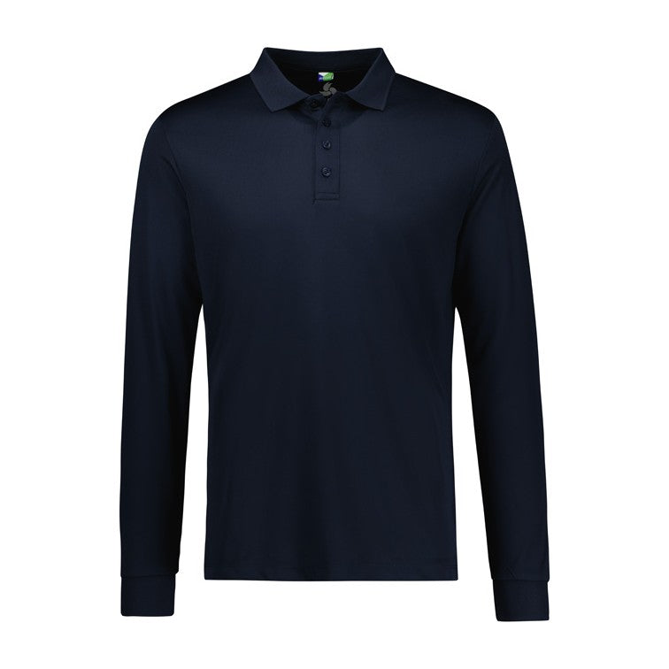 Biz Action Mens Long Sleeve Polo P206ML in Navy