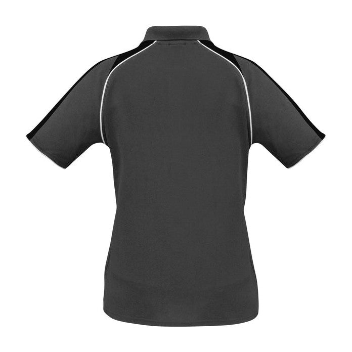 Biz Womens Triton Polo P225LS in Ash/Black