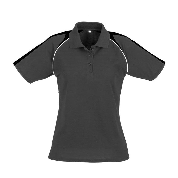 Biz Womens Triton Polo P225LS in Ash/Black