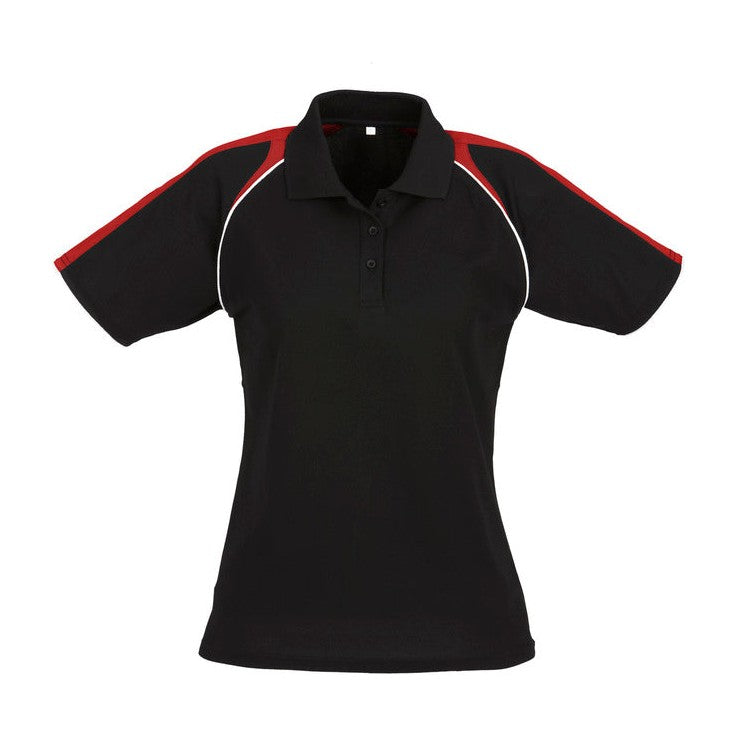 Biz Womens Triton Polo P225LS in Black/Red