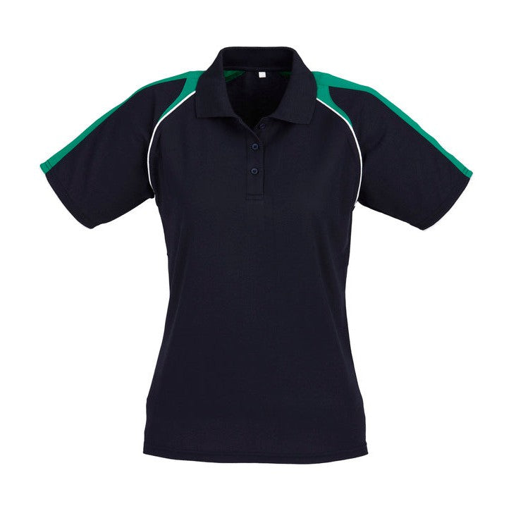 Biz Womens Triton Polo P225LS in Navy/Kelly Green