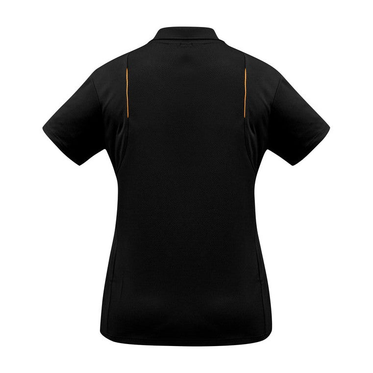 Biz Womens United Polo P244LS in Black/Orange