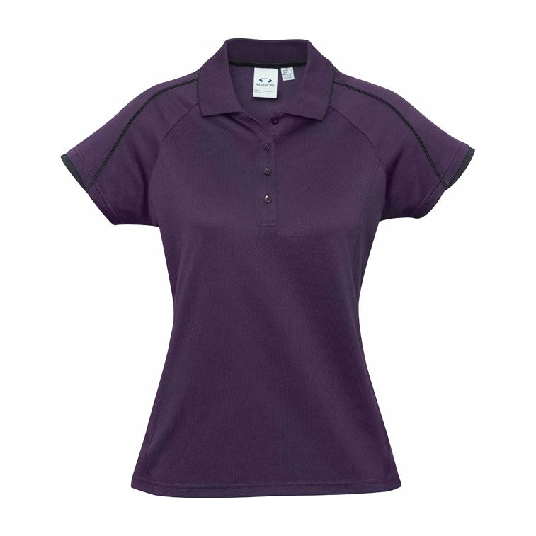 Biz Blade Womens Short Sleeve Polo P303LS in Grape/Black