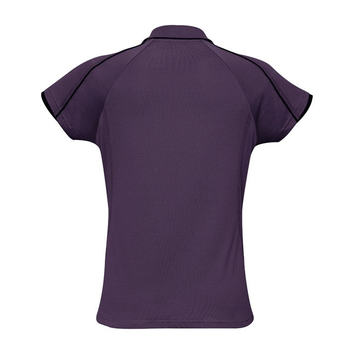 Biz Blade Womens Short Sleeve Polo P303LS in Grape/Black, view 2
