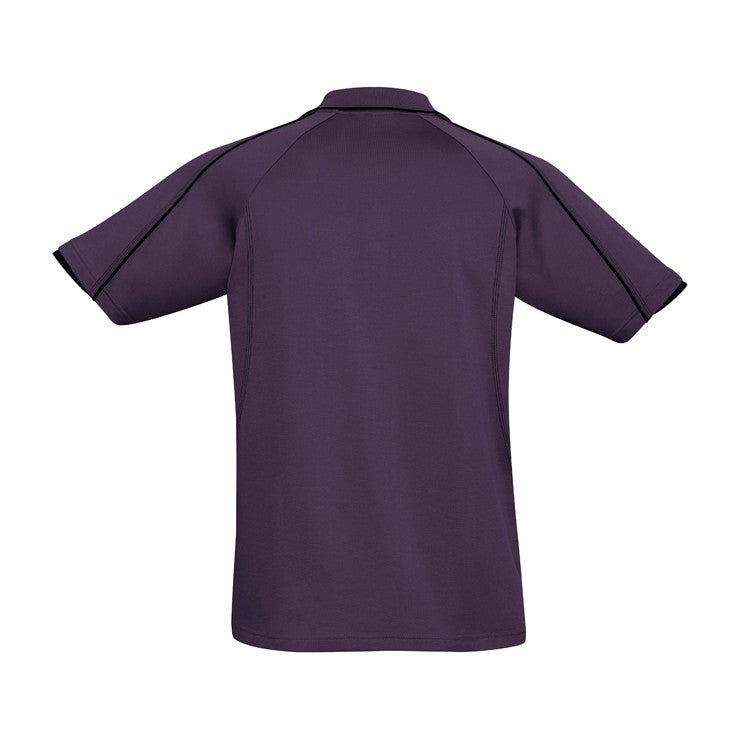 Biz Blade Mens Short Sleeve Polo P303MS in Grape/Black, view 2