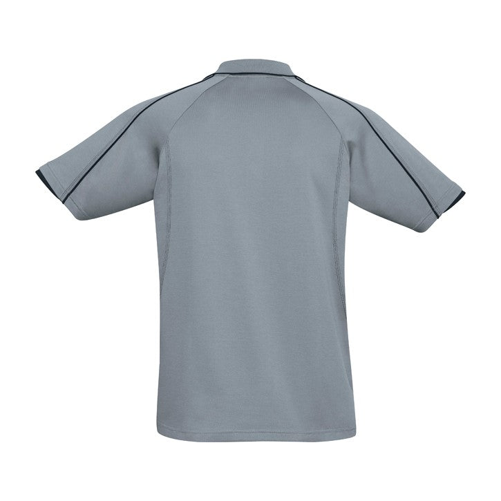 Biz Blade Mens Short Sleeve Polo P303MS in Silver Grey/Black, view 2