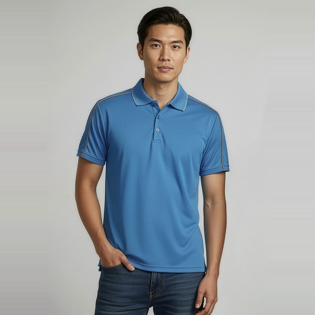 Biz Blade Mens Short Sleeve Polo P303MS, worn by model