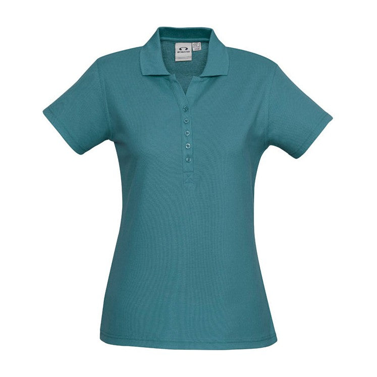 Biz Womens Crew Polo P400LS in Teal