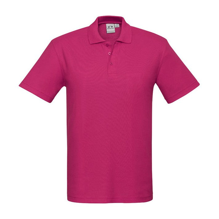 Biz Mens Crew Polo P400MS in Fuchsia