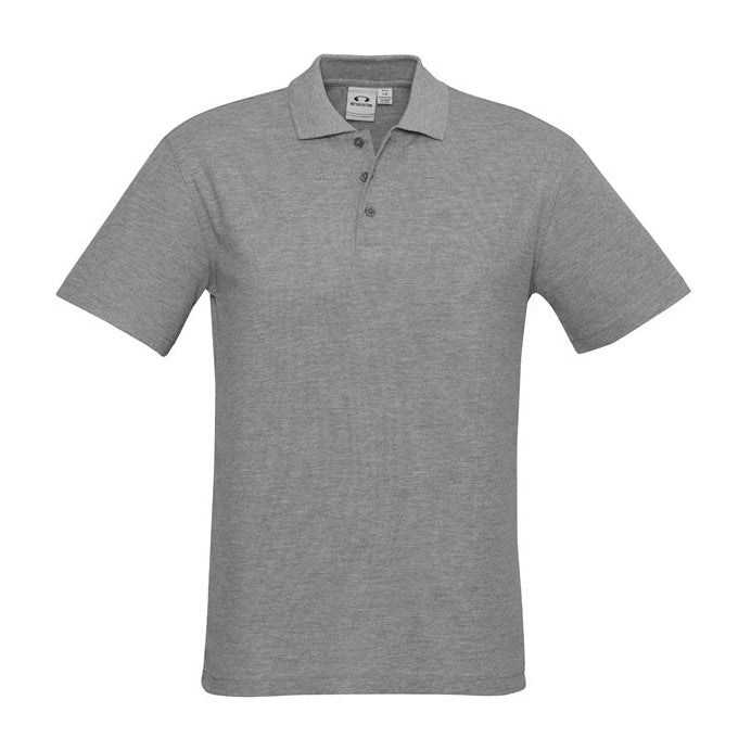 Biz Mens Crew Polo P400MS in Grey Marle