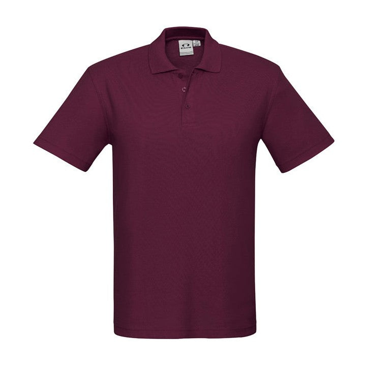 Biz Mens Crew Polo P400MS in Maroon