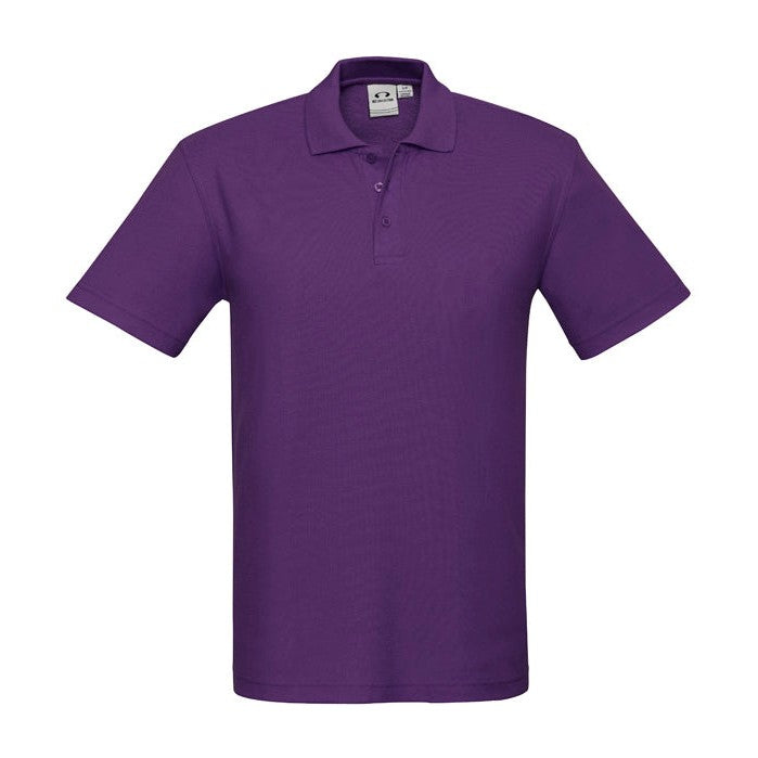 Biz Mens Crew Polo P400MS in Purple