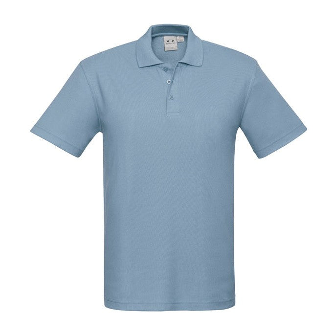 Biz Mens Crew Polo P400MS in Spring Blue