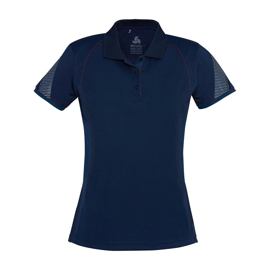 Biz Womens Razor Polo P405LS in Navy/Navy
