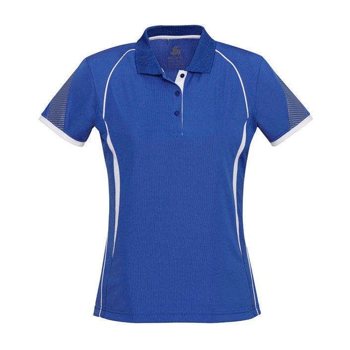 Biz Womens Razor Polo P405LS in Royal/White