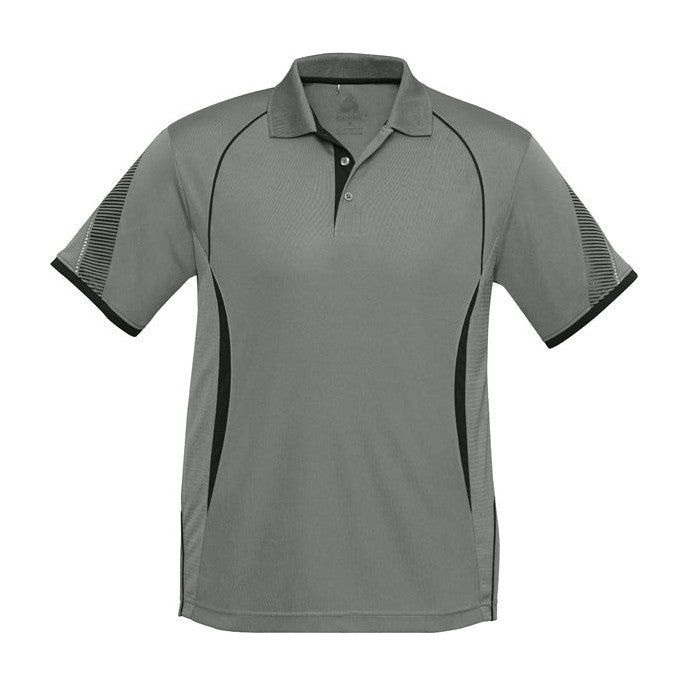 Biz Mens Razor Polo P405MS in Ash/Black
