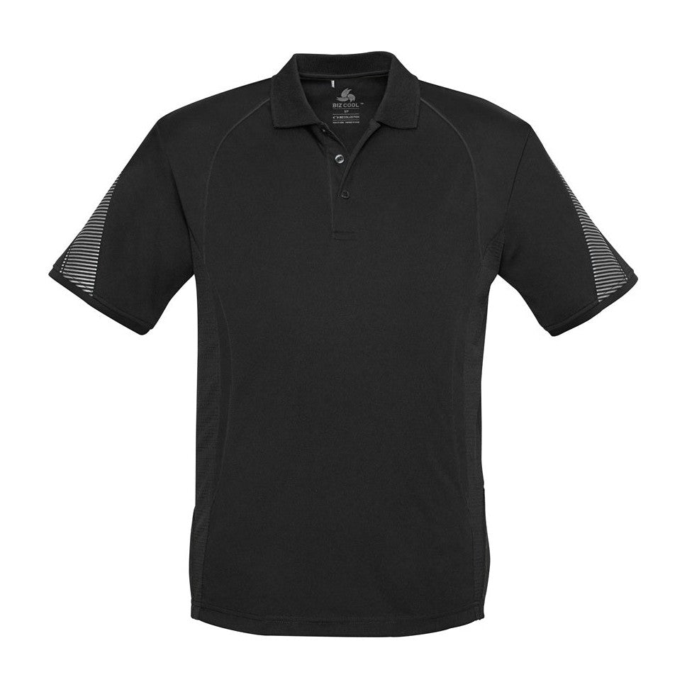 Biz Mens Razor Polo P405MS in Black/Black