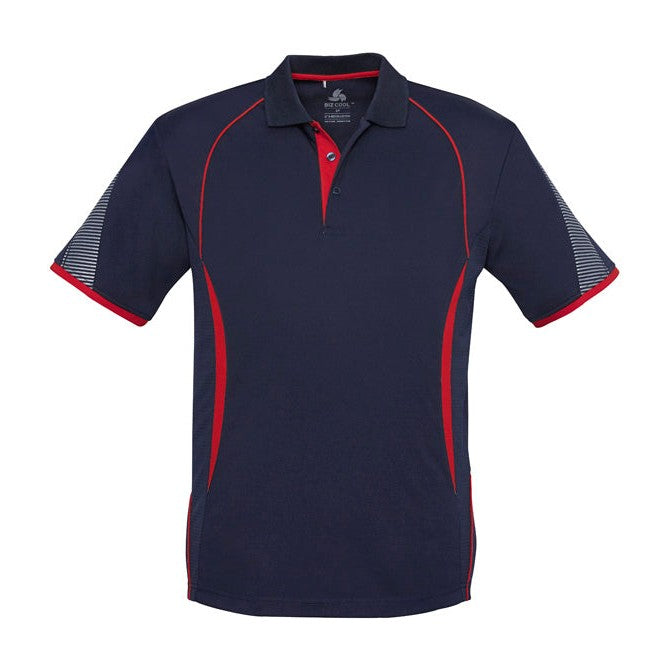 Biz Mens Razor Polo P405MS in Navy/Red