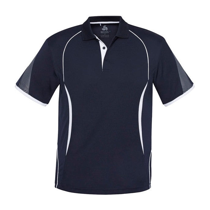 Biz Mens Razor Polo P405MS in Navy/White