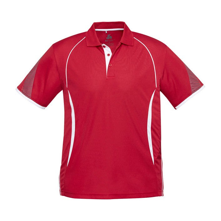 Biz Mens Razor Polo P405MS in Red/White