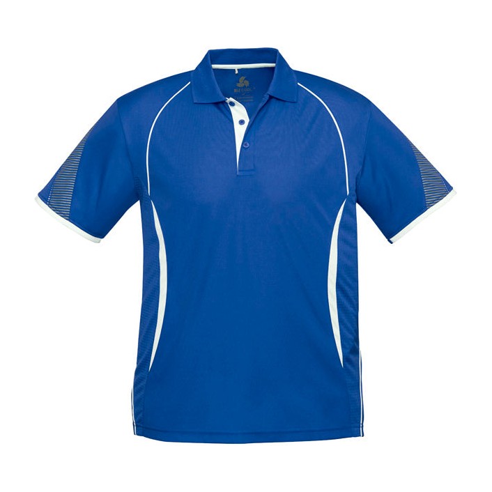 Biz Mens Razor Polo P405MS in Royal/White