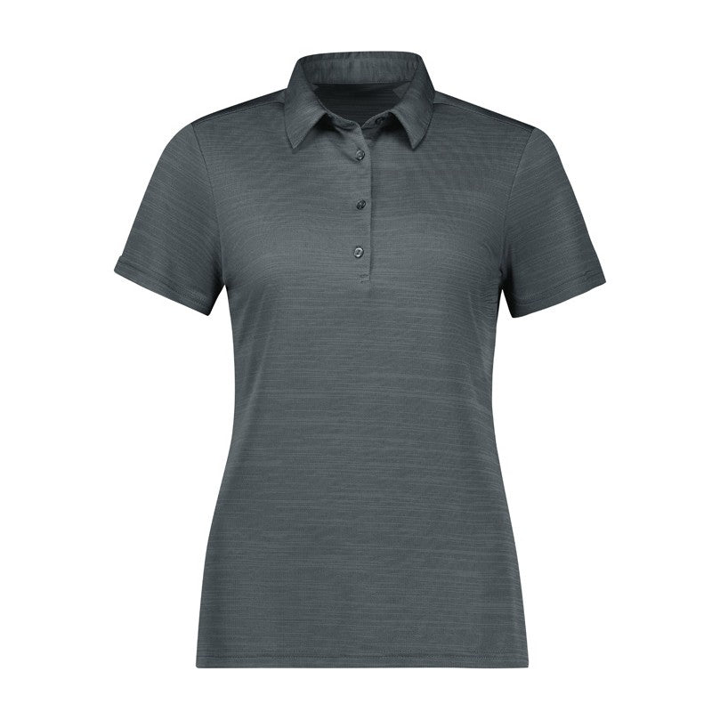 Biz Orbit Womens Short Sleeve Polo P410LS in Dark Grey Carbon