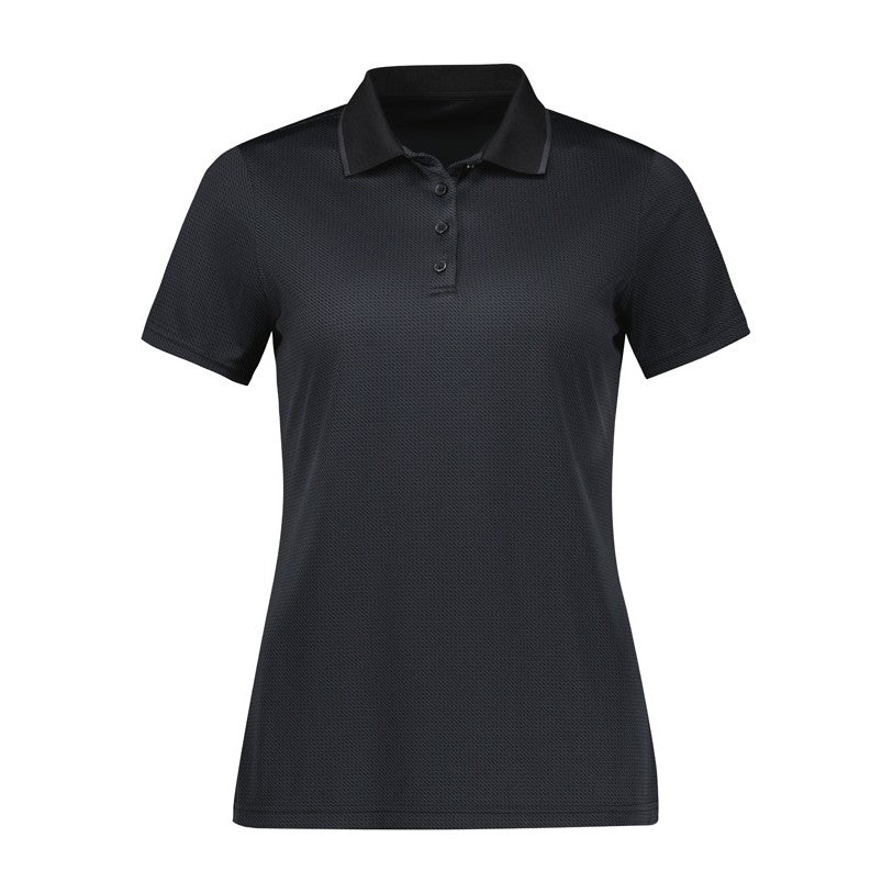 Biz Echo Womens Short Sleeve Polo P412LS in Black Graphite