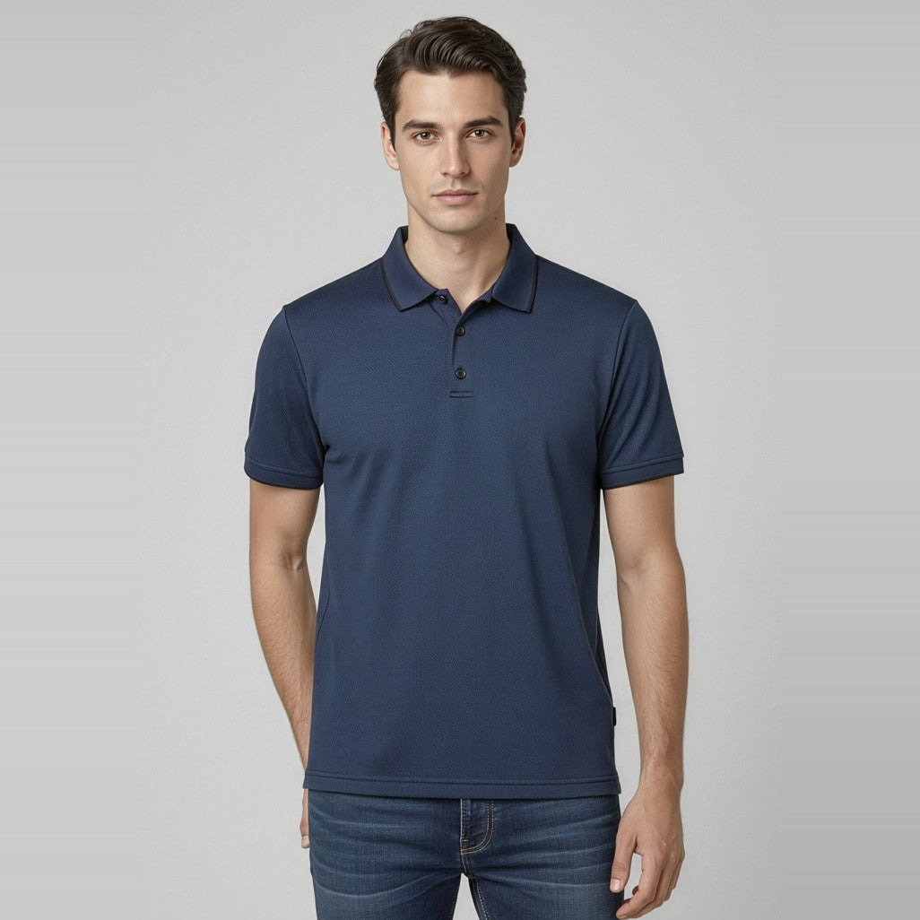 Biz Echo Mens Short Sleeve Polo P412MS, worn by model