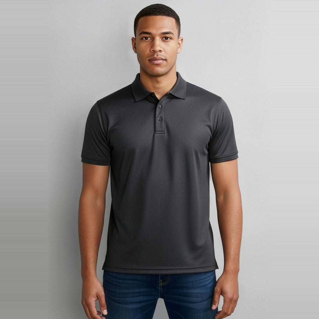 Biz Shadow Mens Short Sleeve Polo P501MS, worn by model