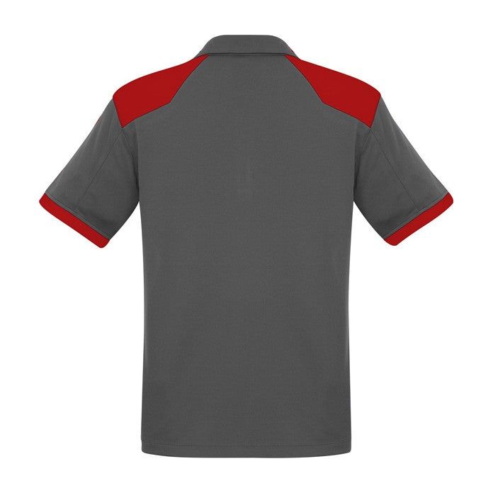 Biz Rival Mens Short Sleeve Polo P705MS in Grey/Red, view 2
