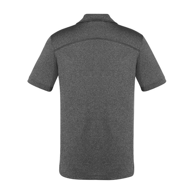 Biz Aero Mens Short Sleeve Polo P815MS in Black Marle, view 2
