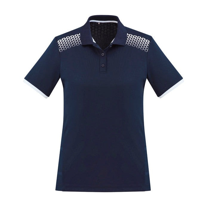 Biz Womens Galaxy Polo P900LS in Navy/White