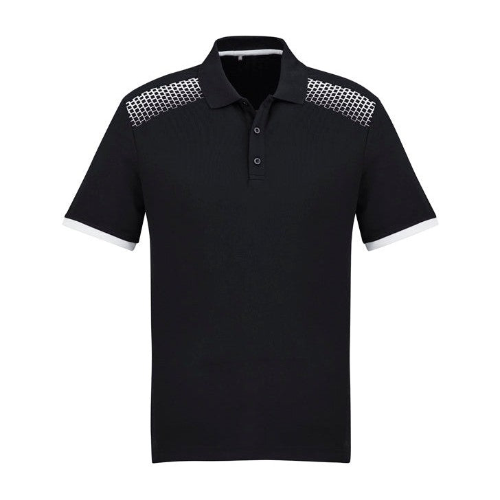 Biz Mens Galaxy Polo P900MS in Black/White