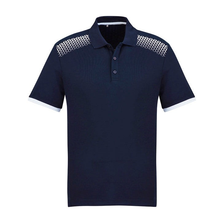 Biz Mens Galaxy Polo P900MS in Navy/White