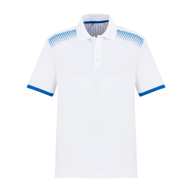 Biz Mens Galaxy Polo P900MS in White/Royal