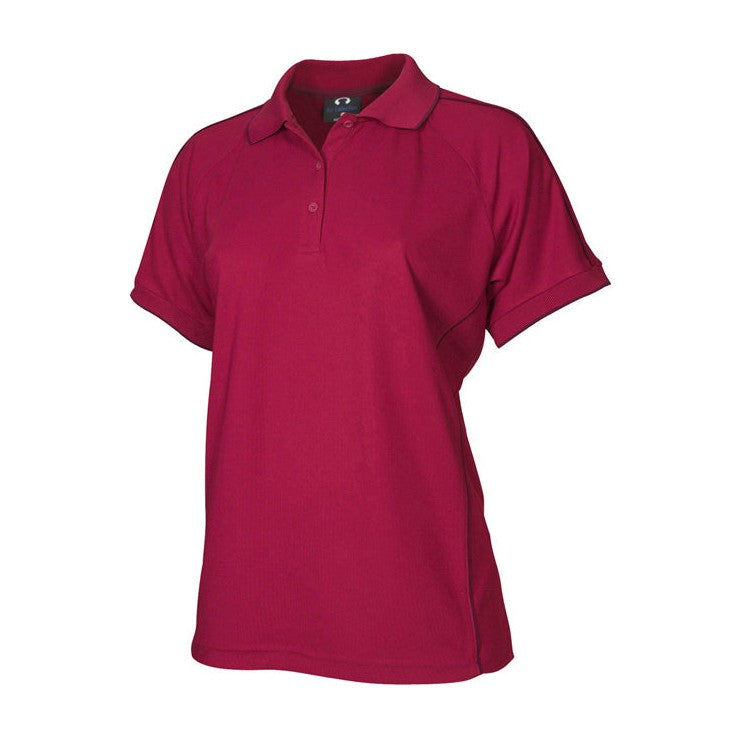 Biz Womens Resort Polo P9925 in Cherry/Maroon