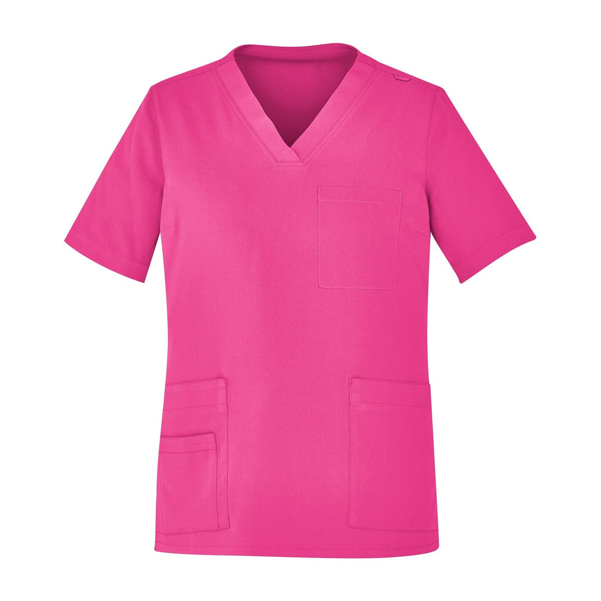 BIZ Unisex Pink V-Neck Scrub Top CST250US in Pink