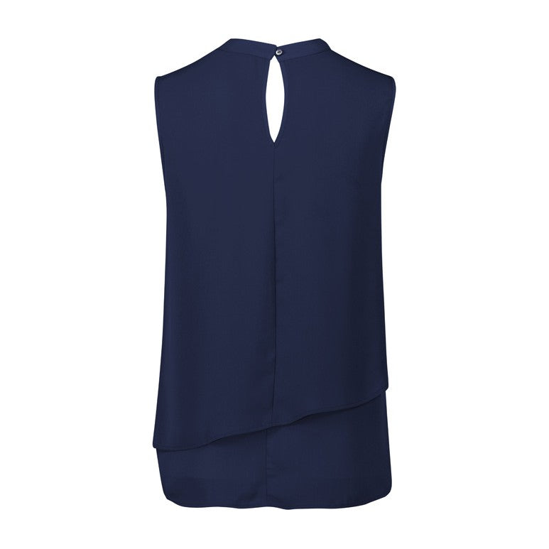 Biz Corporates Seville Womens Sleeveless Layered Blouse RB260LN in Navy, view 2