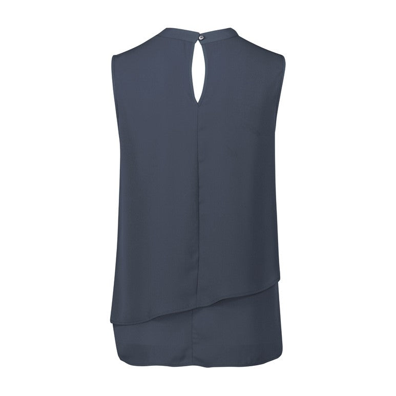 Biz Corporates Seville Womens Sleeveless Layered Blouse RB260LN in Storm Blue, view 2