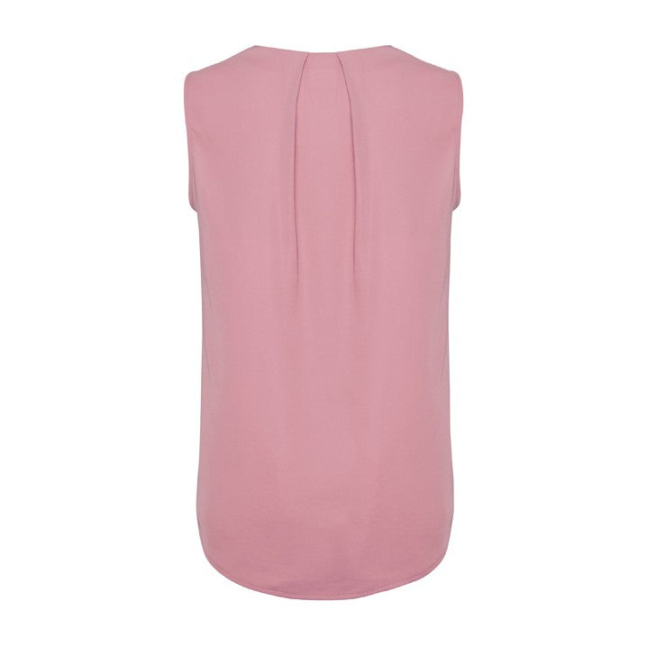 Biz Corporates Estelle Womens Sleeveless Pleat Detail Blouse RB973LN in Dusty Rose, view 2