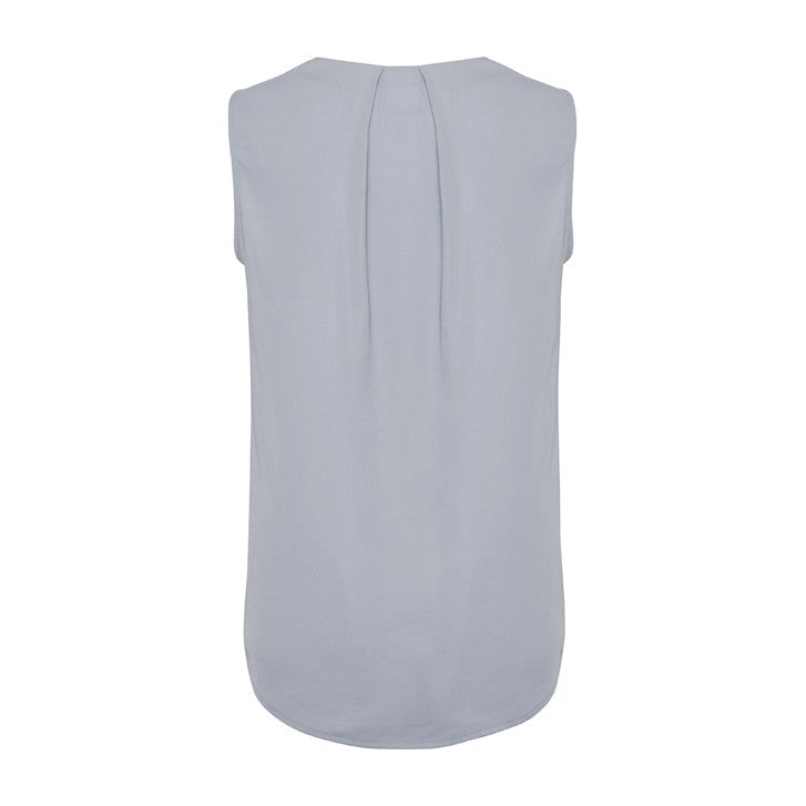 Biz Corporates Estelle Womens Sleeveless Pleat Detail Blouse RB973LN in Silver, view 2