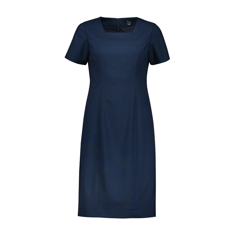 Biz Corporates Renew Womens Short Sleeve Dress RD409L in Navy Dusk