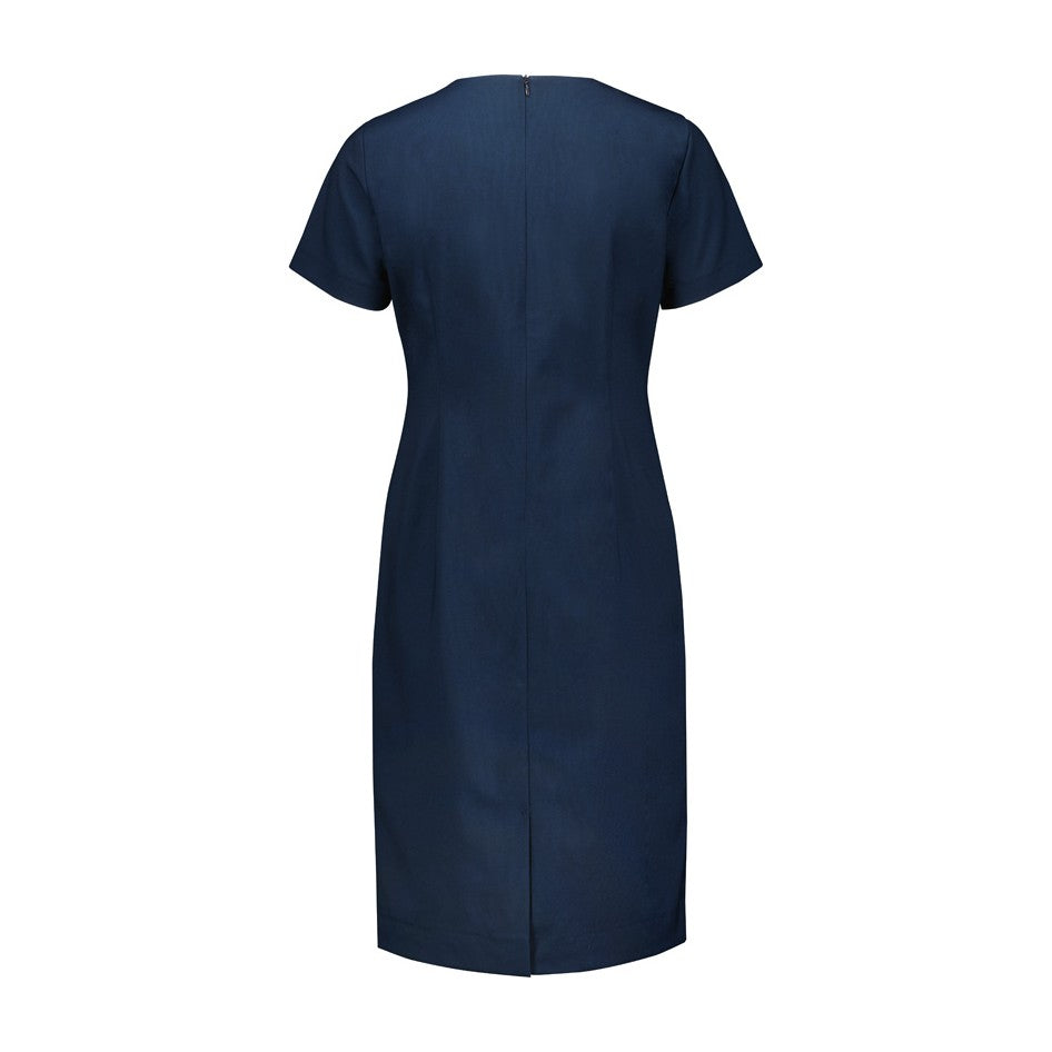 Biz Corporates Renew Womens Short Sleeve Dress RD409L in Navy Dusk, view 2