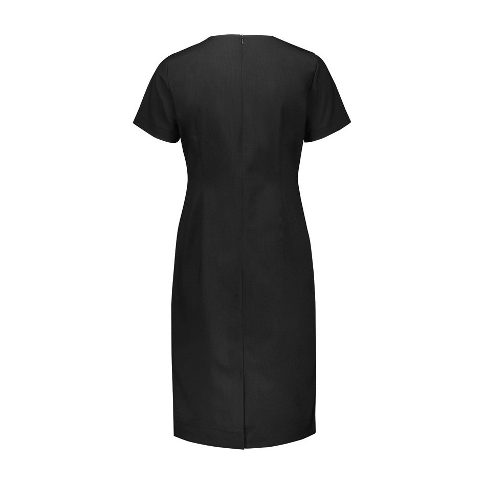 Biz Corporates Renew Womens Short Sleeve Dress RD409L in Pencil Black, view 2