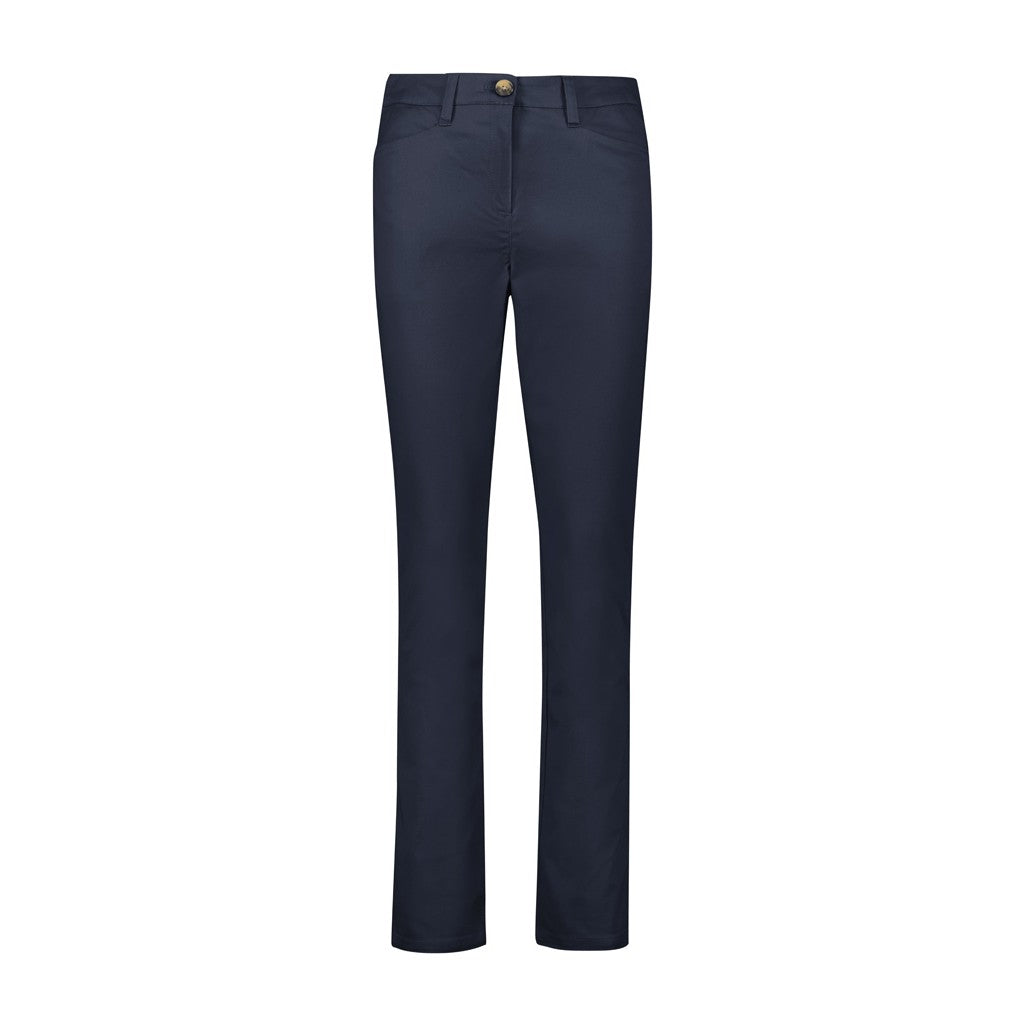 Biz Corporates Traveller Womens Slim Leg Stretch Chino Pant RGP263L in Navy