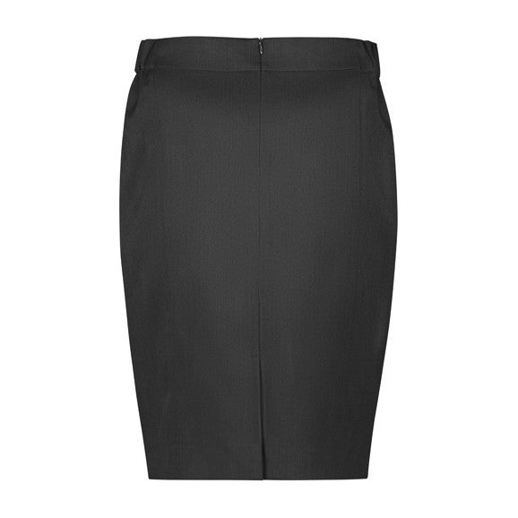 Biz Corporates Cool Stretch Womens Mid-waist Pencil Skirt RGS312L in Charcoal, view 2