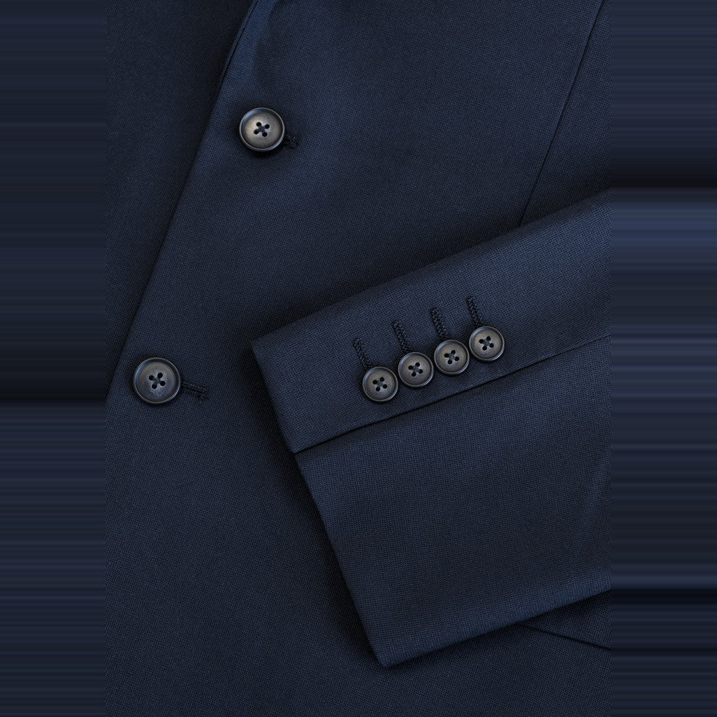 Biz Corporates Renew Mens City Fit Jacket RJ401M in Navy Dusk, worn by model, view 3