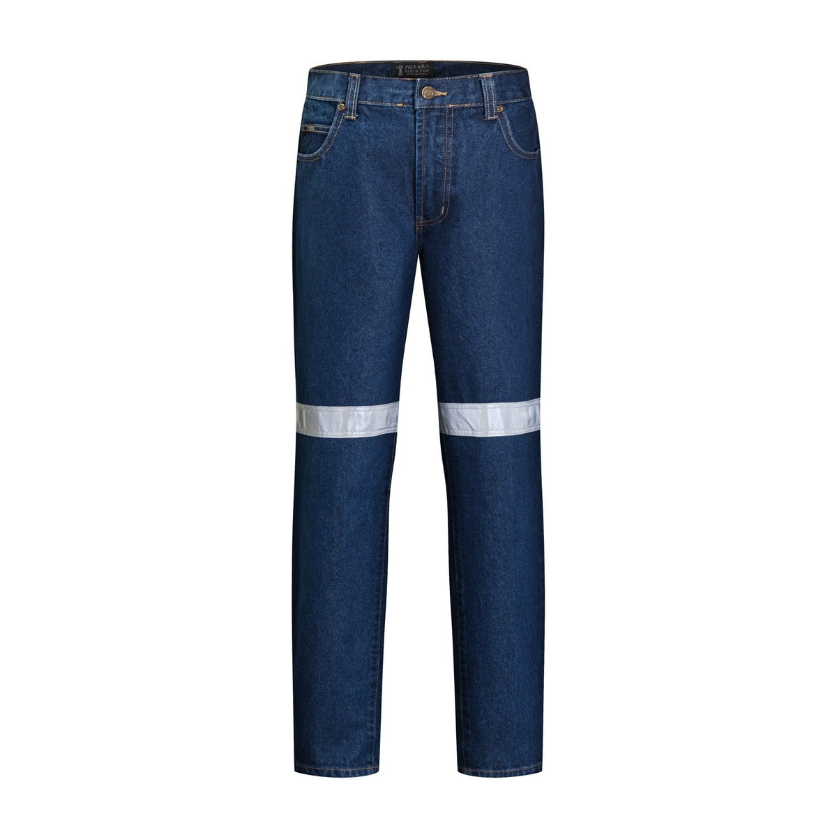 Pilbara Mens Cotton Denim Jean 50MM Reflective Tape RM106DJR in Blue